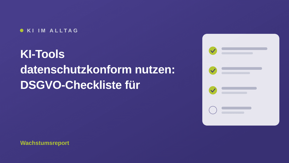 Illustration in der Magazin-Palette des Wachstumsreport zum Artikel „KI-Tools datenschutzkonform nutzen: DSGVO-Checkliste für Selbstständige"